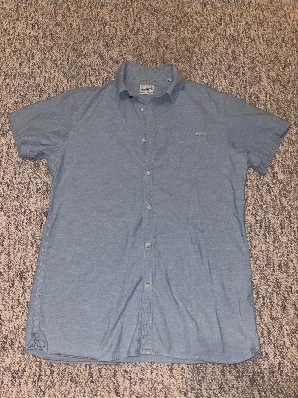Vintage Jack and Jones Light Blue Short Sleeve Button-Down Shirt
